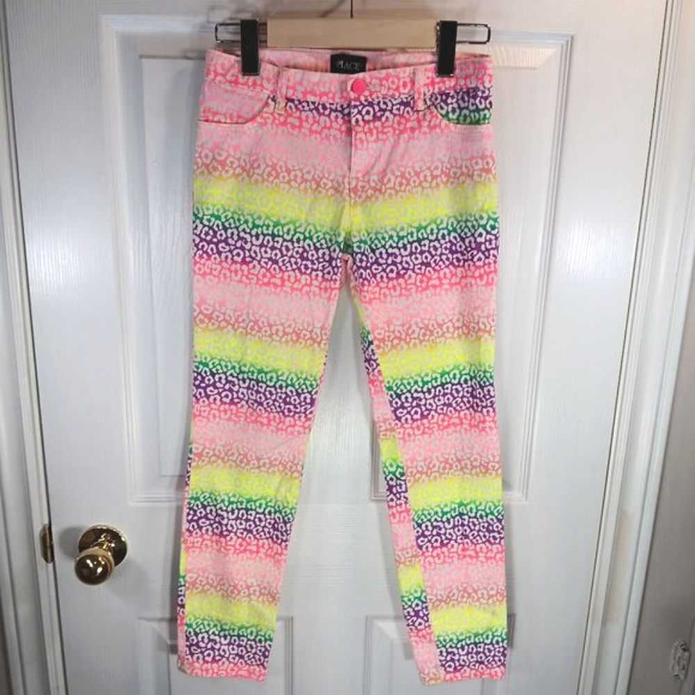 The Children's Place Girls Rainbow Pants Cotton Size 12 Casual Back To School